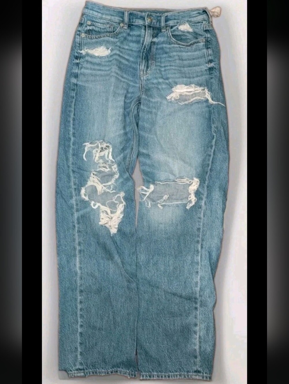 American Eagle Super High Rise Baggy Straight Jeans Size 4 Reg